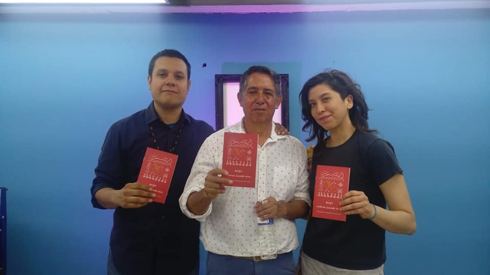 presentacion de libro rojo de guillermo jaramillo con poetas margarito cuéllar y denise longoria en taller arido monterrey abril 2019